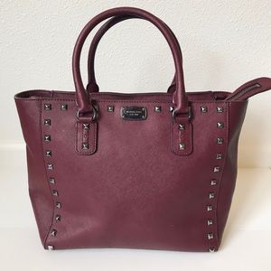 Rare maroon and black Michael Kors studded Selma